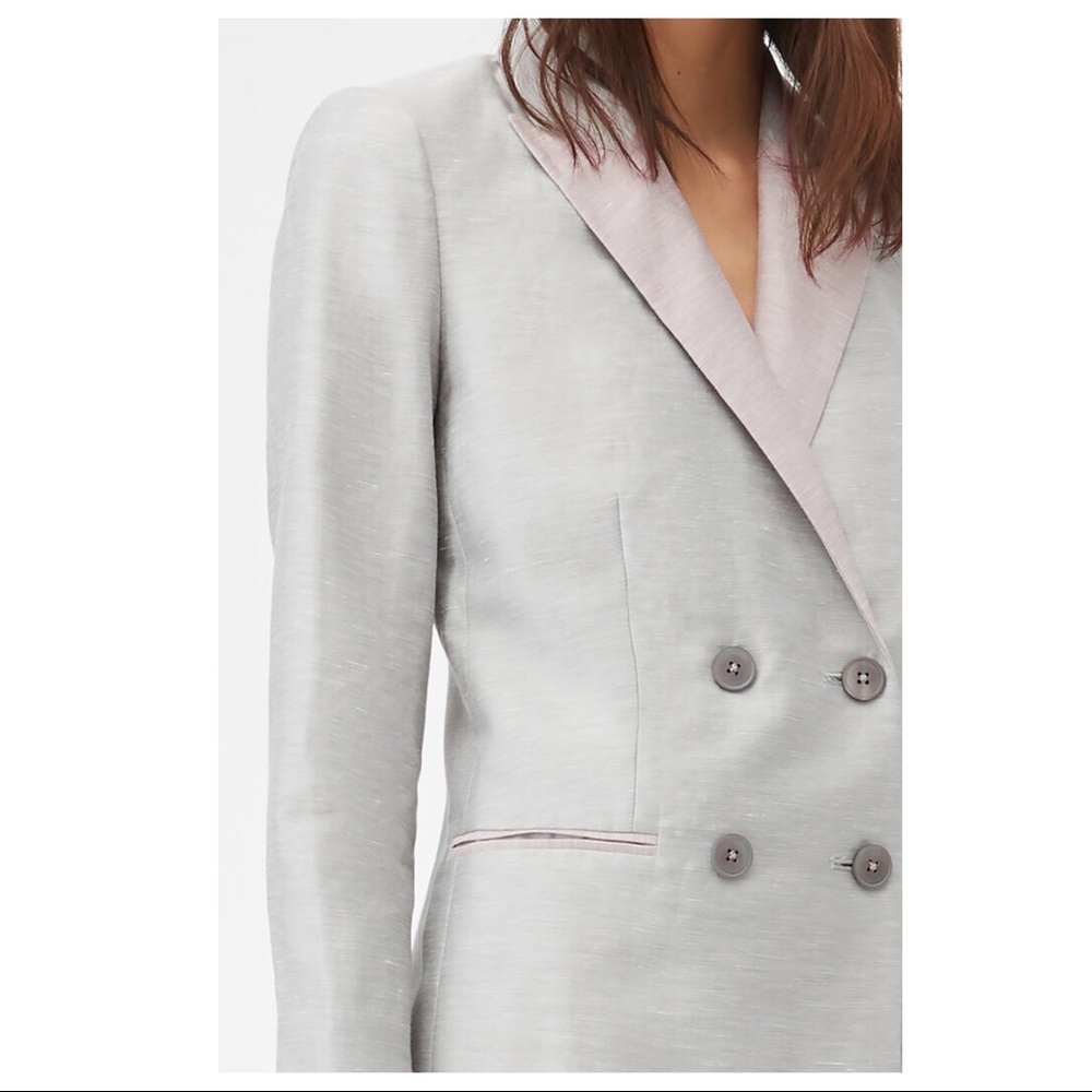 NEW REBECCA TAYLOR GREY DOUBLE BREASTED BLAZER - Picture 4 of 12